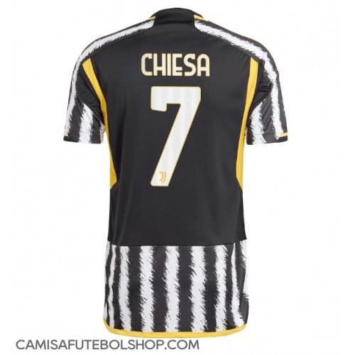 Camisa de time de futebol Juventus Federico Chiesa #7 Replicas 1º Equipamento 2023-24 Manga Curta